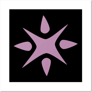 Large Geometric abstract snowflake in mauve Posters and Art